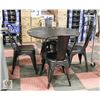 Image 1 : SET OF 4 METAL CHAIRS AND ROUND METAL TABLE