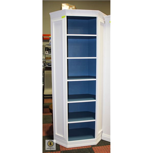 WOODEN CORNER SHELF 5 TIER 32"W 18"D 78"H