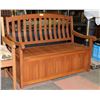 Image 1 : TEAK ENTRY WAY BENCH 47”L 24”W X 34”H