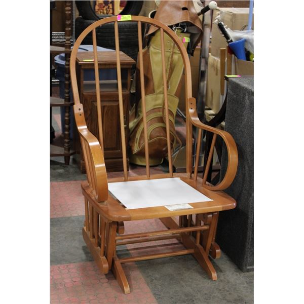 WOODEN GLIDING ROCKING CHAIR
