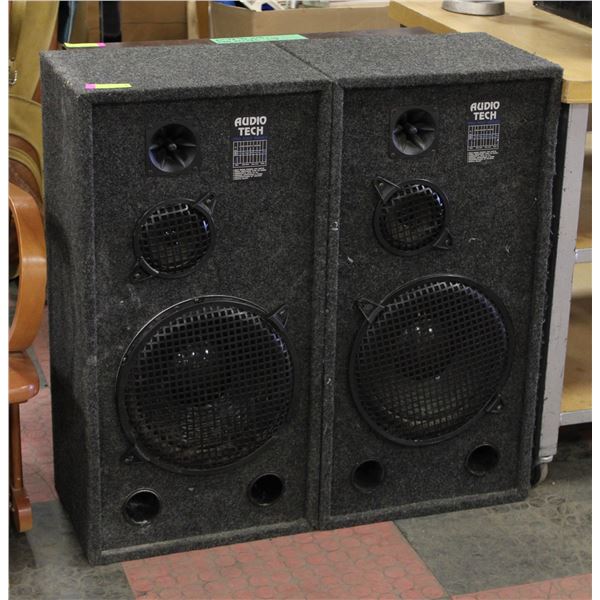 SET OF CARPETED AUDIO TECH LOUDSPEAKERS