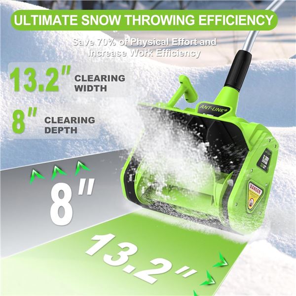 NEW ANT-LINK 40V  CORDLESS SNOWBRUSH -  2 X 20V