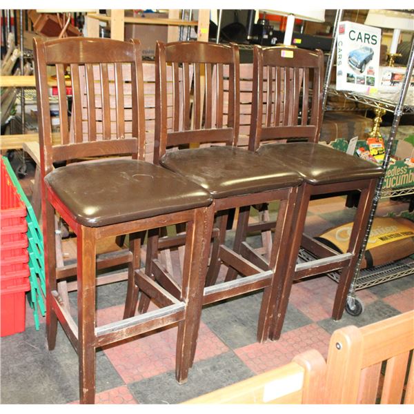 3 BAR HEIGHT DINING CHAIRS