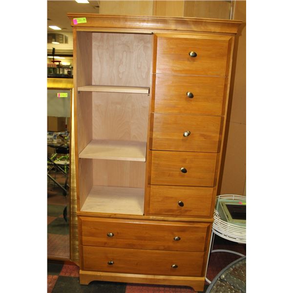 WHITTIER ALDER WOOD DRESSING CABINET 35"W 17"D
