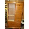 Image 1 : WHITTIER ALDER WOOD DRESSING CABINET 35"W 17"D