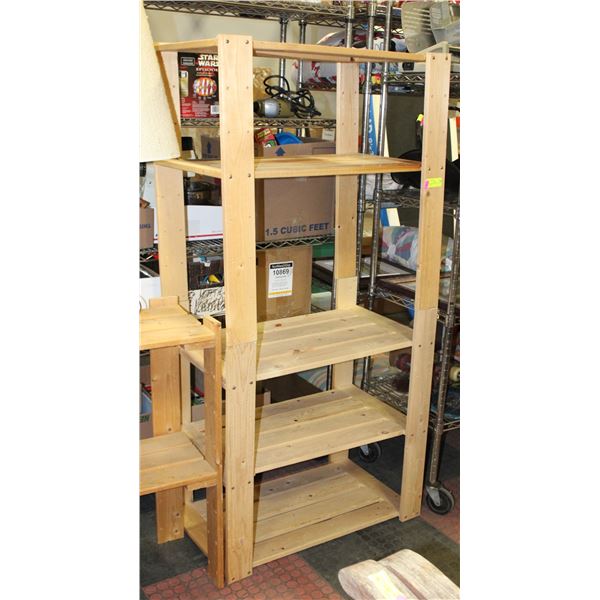 2 WOODEN SHELVES (NOT STURDY)