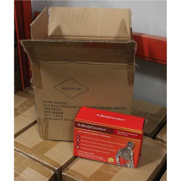 NEW CASE W/8 BOXES OF BODY COMFORT REUSABLE HEAT