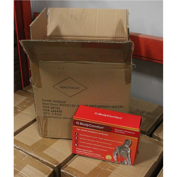 NEW CASE W/8 BOXES OF BODY COMFORT REUSABLE HEAT