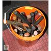 Image 1 : BUCKET WITH 20+ ASSORTED HAMMERS