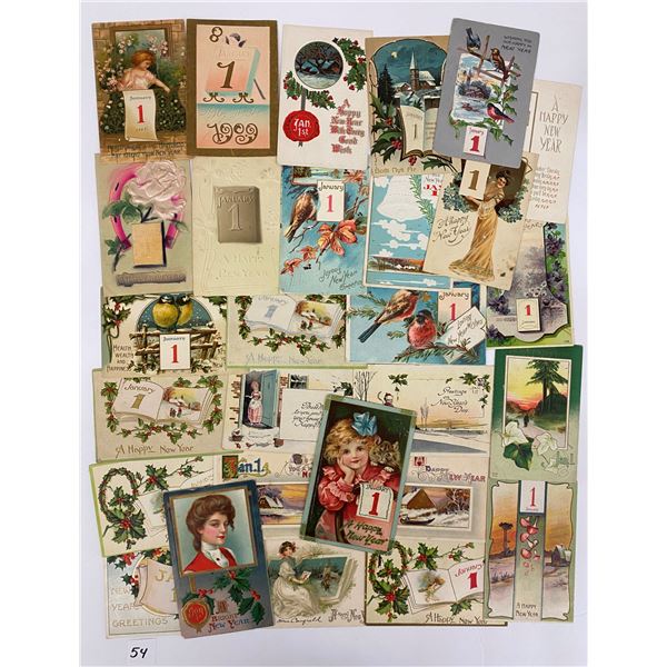 New Year Holiday Greeting Postcards 200+