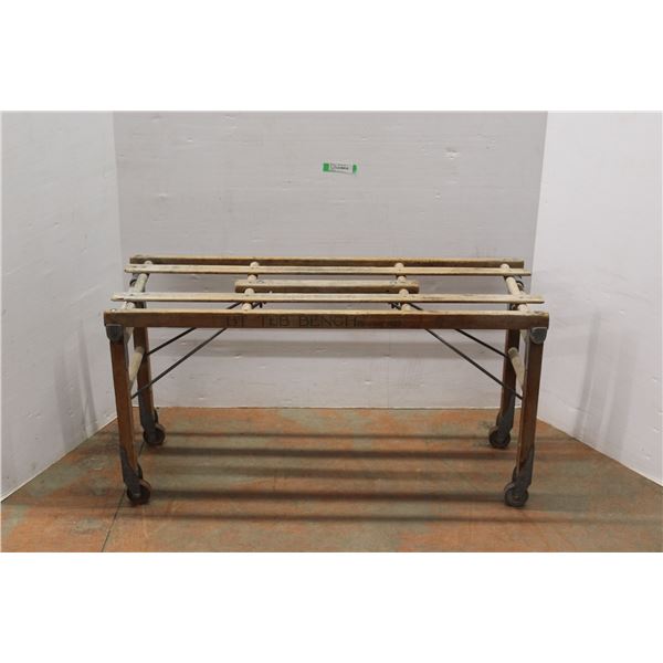 *Antique Wooden BT Wash Tub Bench Patented 1923 42'' x 16'' x 22''