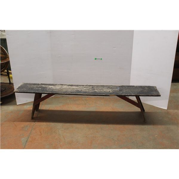 *Antique Wooden Bench 74'' x 12'' x 15 1/2''
