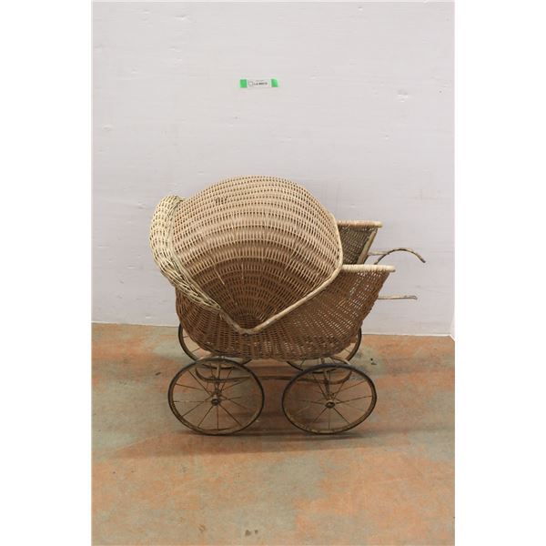 *Antique Wicker Baby Doll Stroller 27'' x 24'' x 13''