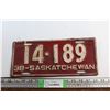 Image 1 : Vintage 1938 Saskatchewan Car Licence Plate