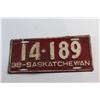 Image 2 : Vintage 1938 Saskatchewan Car Licence Plate