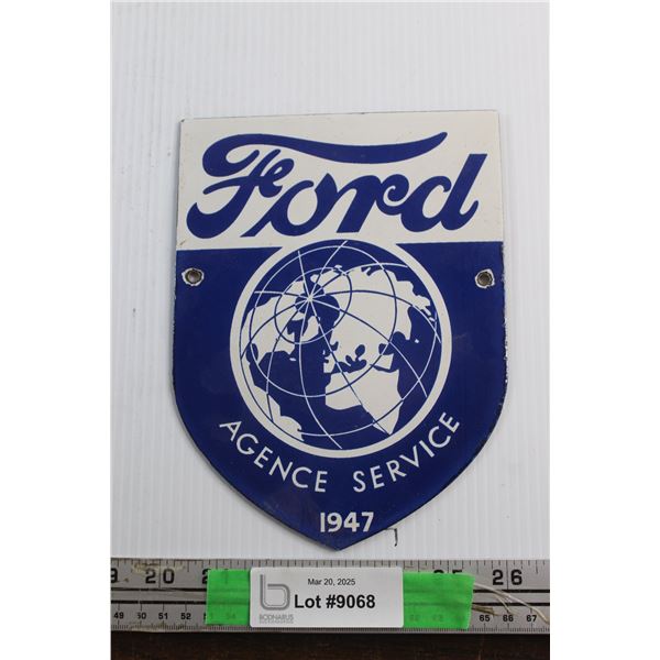 Ford Agence Service Enamel Sign 8'' x 6''