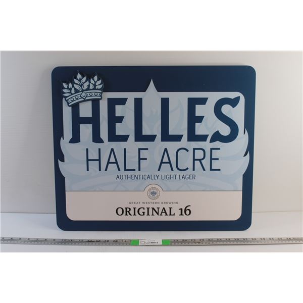 Great Western Brewing Helles Half Acre Light Saber Sign 23 1/2'' x 19 1/2''