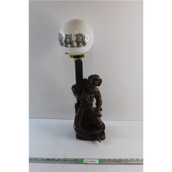 Vintage Western Themed Bar Lamp 21''