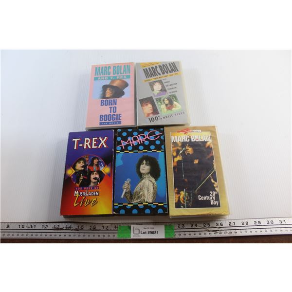 (5) VHS Cassette Marc Bolan & T Rex Movies