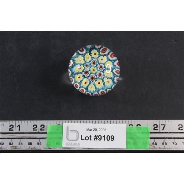 Vintage Murano Milliefiori Canes Glass Paperweight Decoration