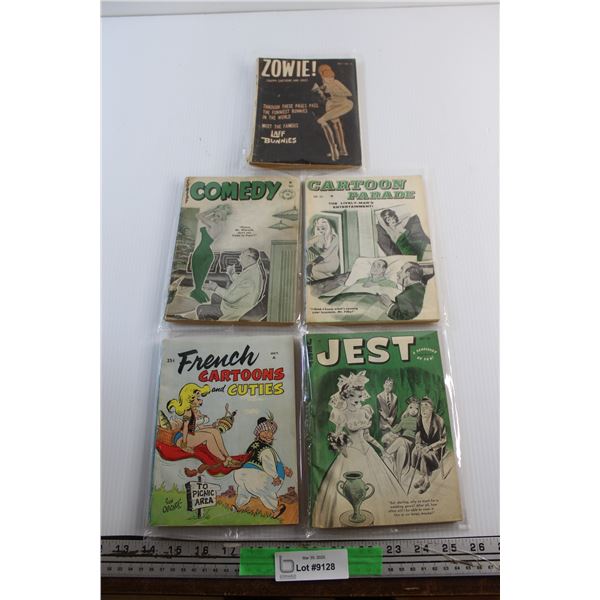 (5) Vintage Comics - French Cartoons & Cuties, Zowie and Comedy