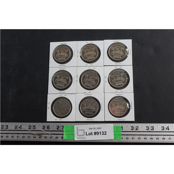 (9) Grand Prix Palomino Saloon Drink Tokens