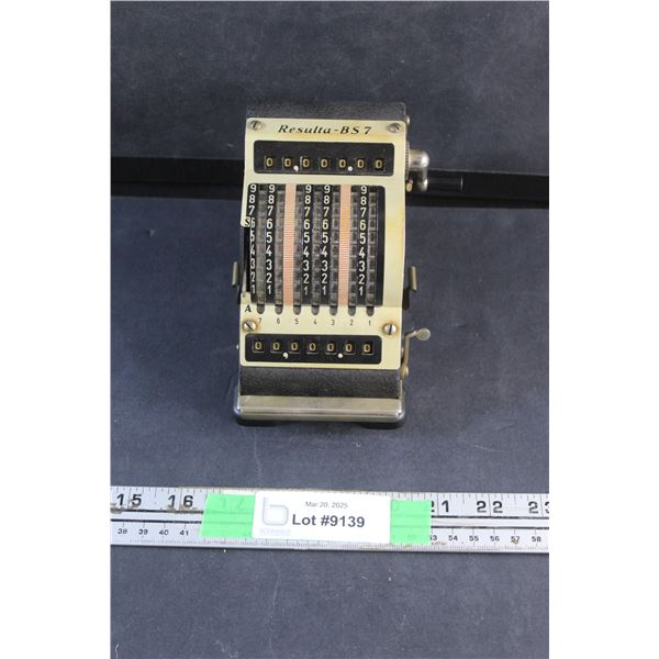 Vintage Resulta BS7 Adding Machine - As Is