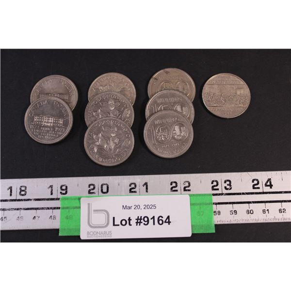 (9) Commemorative Canadian Nickel Dollars (PEI, Winnipeg, Manitoba and Confed. Constitution)