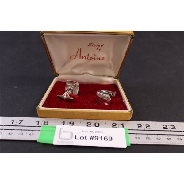 Antoine Sterling Silver "S" Engraved Cufflinks
