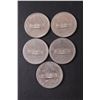 Image 2 : (5) 1973 PEI Canadian Nickel Dollars and 1 Prince Albert Real Estate Board Pin