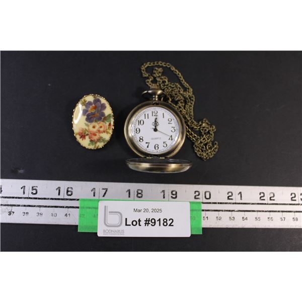 Brooch and Pocket Watch