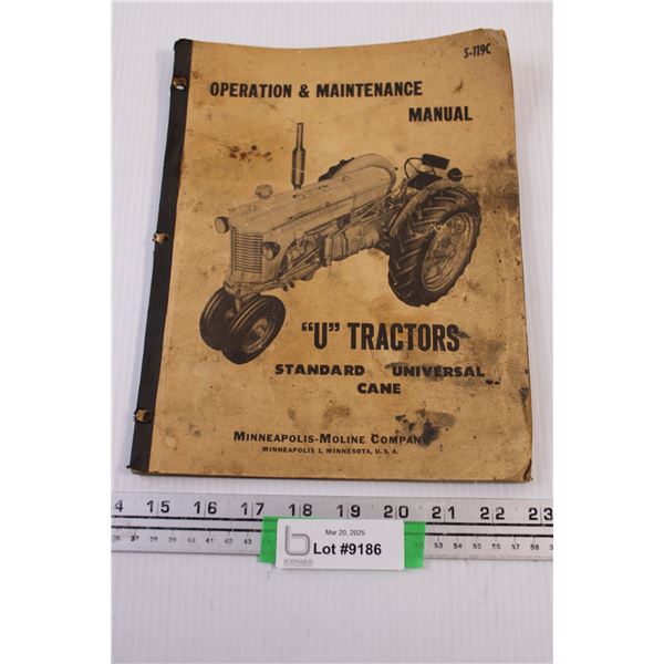 Minneapolis Moline Operation & Maintenance Manual "U" Tractors