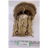 Image 1 : Aboriginal Wall Hanging featuring a baby in a Leather,Fur and Beaded Bed (11x8x7")