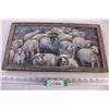 Image 1 : Hand Painted Sheep Wall Art by M. Hrynkiw 2018 (17x9x1")