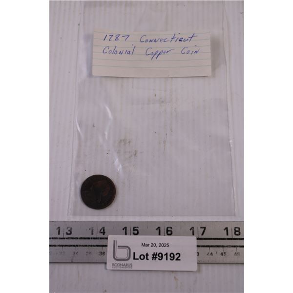 1787 Connecticut Colonial Copper Coin