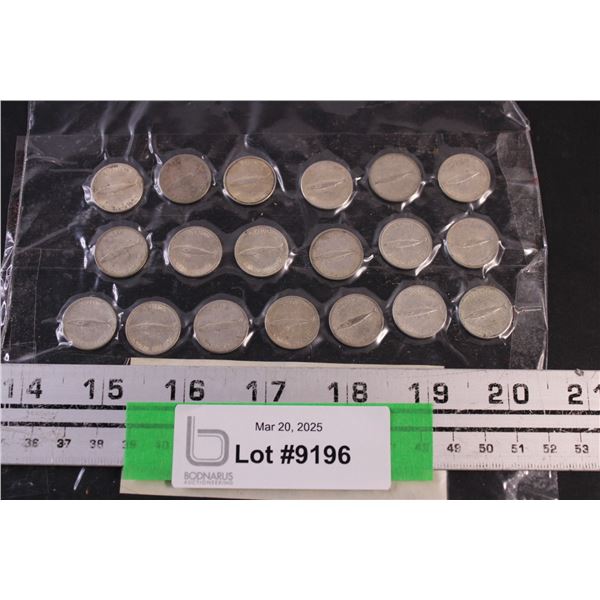 (19) Centennial Canadian 10 cent pieces