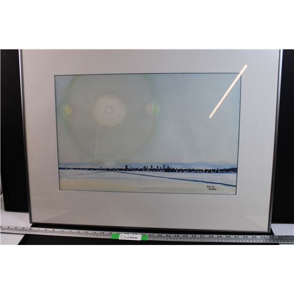 # David Bergh Watercolor City Landscape (30x23x1")