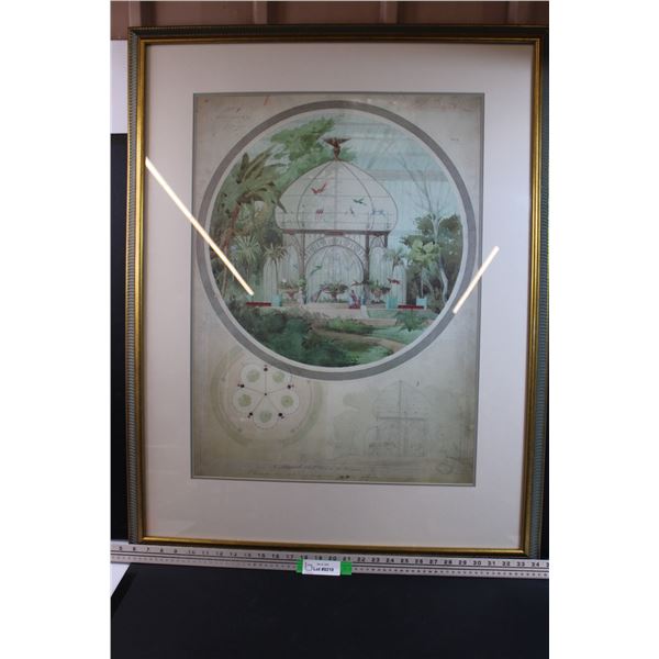 # Print "Aviary in a Winter Garden" by Adrien Chancel (37x29x2")