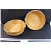 Image 1 : 2 Mexican Ash Wooden Bowls (approx. 10" diameter x 3" high)