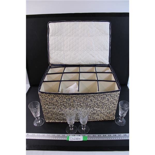 (4) Crystal Glasses in Carrying Case