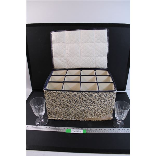 (12) Crystal Glasses in Case (6 Glasses of 1 style and 6 of another)