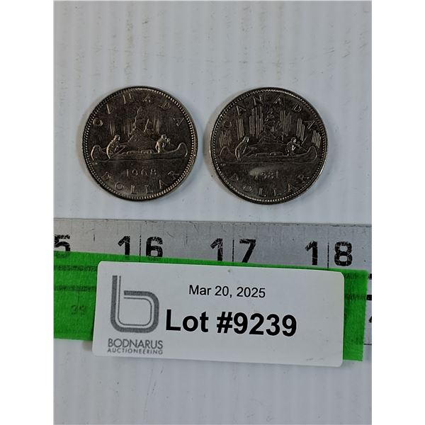 1968 and 1981 Canadian Nickel Dollars