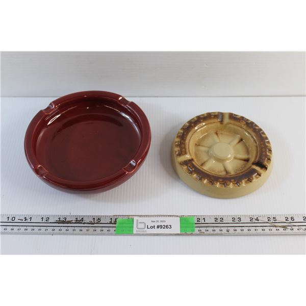 (2) Ceramic Ashtrays