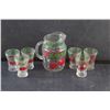 Image 3 : Vintage Homestead 40 oz. Ice Lip Pitcher and 6 Juice Glasses