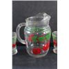 Image 6 : Vintage Homestead 40 oz. Ice Lip Pitcher and 6 Juice Glasses