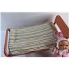 Image 5 : Vintage Doll Bed, Mattress, Bedsheet, Blanket and Doll