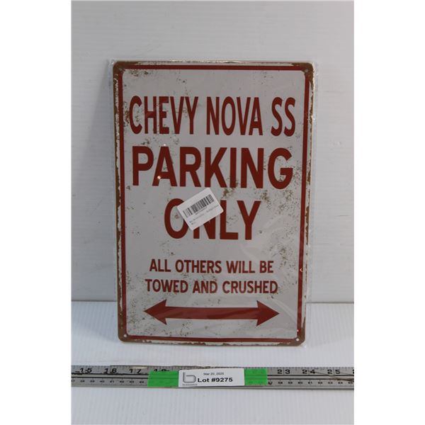 Chevy Nova SS Parking Only Sign 12'' x 8''