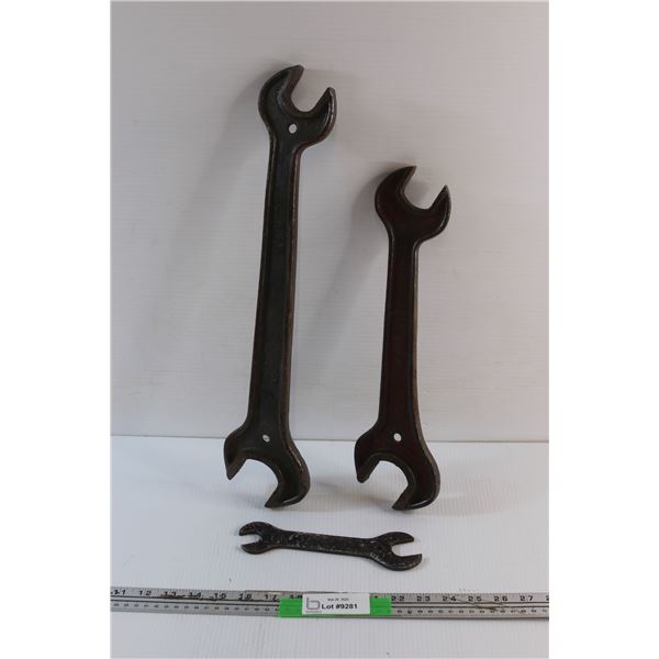 (3) Antique Massey Harris Wrenches - Size from 1'' to 2''