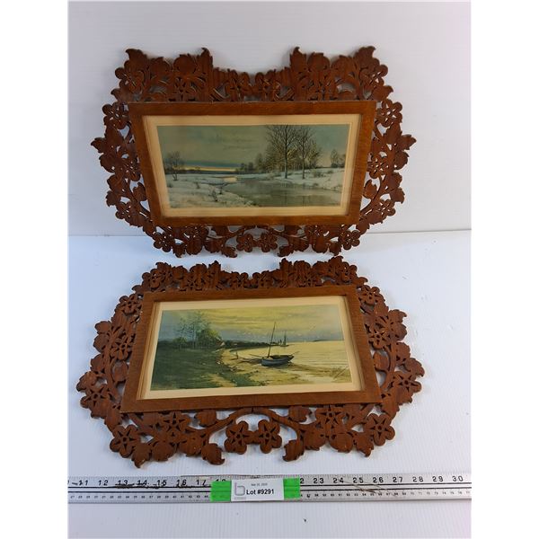 (2) Framed Wall Hanging Art Decorations