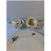 Image 2 : (14) pc J&G Meakin Ceramic Dish Set - Serving Plates, Lidded Bowls, Tea Cups, Coasters and Cream & S